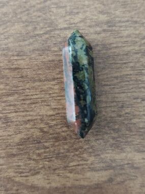 Polished Double-Terminated Green and Black Crystal Point